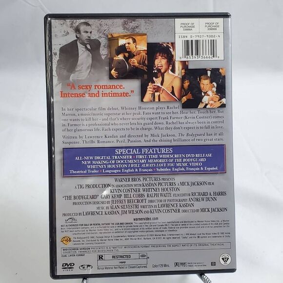 The Bodyguard (Special Edition) DVD Kevin Costner Whitney Houston - Picture 3 of 3